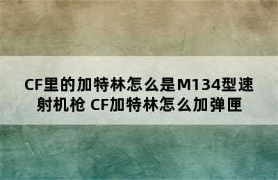 CF里的加特林怎么是M134型速射机枪 CF加特林怎么加弹匣